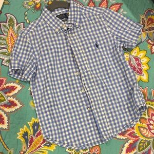 Polo by Ralph Lauren Kids Blue and White Plaid Shirt